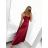 Šaty dlhé elegantné na ramienka dámske (S/M ONE SIZE) TALIANSKA MODA IM323013/DU   vínová
   S/M