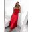 Šaty dlhé elegantné na ramienka dámske (S/M ONE SIZE) TALIANSKA MODA IM323013/DU   vínová
   S/M