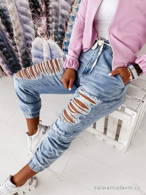 Rifle jeans dlhé vysoký pás dámske (XS-XL) RE-DRESS MA521128 <p>modrá</p> XS