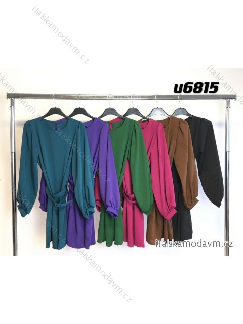 Šaty elegantný dlhý rukáv dámske (S/M ONE SIZE) TALIANSKA MÓDA IMM23M6815