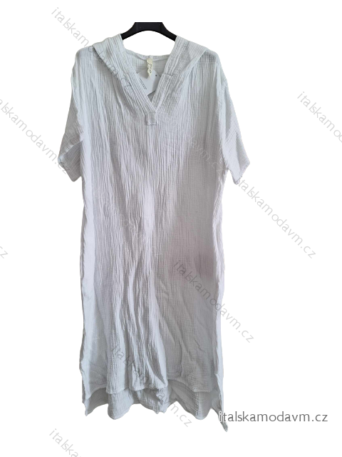 Šaty mušelínové letné krátky rukáv dámske (S/M/L ONE SIZE) TALIANSKA MÓDA IMD23602/DUR
