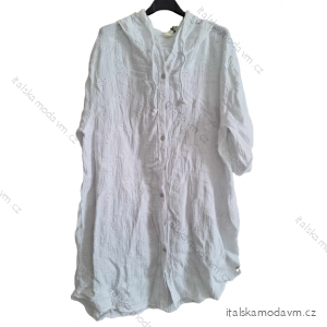 Šaty mušelínové košeľové letné krátky rukáv dámske (S/M/L ONE SIZE) TALIANSKA MÓDA IMD23605/DUR