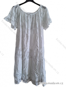 Šaty krajkové letné boho krátky rukáv dámske nadrozmer (XL/2XL ONE SIZE) TALIANSKA MÓDA IMD23608/DUR
