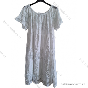 Šaty krajkové letné boho krátky rukáv dámske nadrozmer (XL/2XL ONE SIZE) TALIANSKA MÓDA IMD23612/DUR