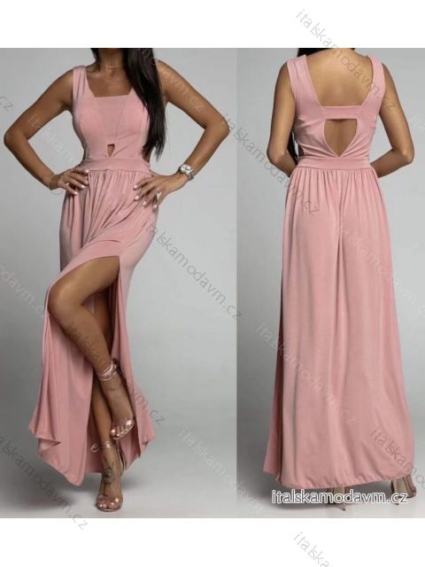 Šaty dlhé elegantné bez rukávov dámske (S/M ONE SIZE) TALIANSKA MÓDA IMWE232111/DR