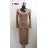 Šaty dlhé dlhý rukáv dámske (S/M ONE SIZE) TALIANSKA MÓDA IMM23M17886/DR Čierna S/M