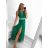 Šaty dlhé spoločenské elegantné bez rukávov dámske (S/M ONE SIZE) TALIANSKA MÓDA IMPSH223598/DU zelená