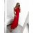 Šaty dlhé elegantné spoločenské bez rukávu dámske (S/M ONE SIZE) TALIANSKA MÓDA IMPSH223623/DUR tmavo ružová