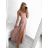 Šaty dlhé elegantné spoločenské letné na ramienka dámske (S/M ONE SIZE) TALIANSKA MÓDA IMPSH222935/DU -   svetlozelená -   S/M/L
