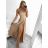 Šaty dlhé elegantné spoločenské letné na ramienka dámske (S/M ONE SIZE) TALIANSKA MÓDA IMPSH222935/DU -   svetlozelená -   S/M/L