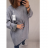 Tunika teplá dlhý rukáv dámska nadrozměr (3XL-6XL) EBELIEVE MA121S-2027/DU biela 3XL / 4XL