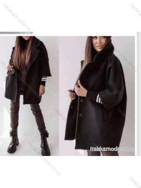 Kabát flaušový dlhý rukáv dámsky nadrozmer (XL/2XL ONE SIZE) TALIANSKA MÓDA IMC23361