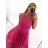 Šaty spoločenské dlhé bez rukávu dámske (S/M ONE SIZE) TALIANSKA MÓDA IM323095