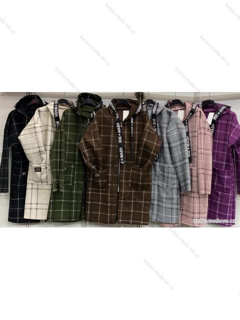 Kabát flaušový dlhý rukáv dámsky nadrozmer (XL2XL ONE SIZE) TALIANSKA MÓDA IMC23354