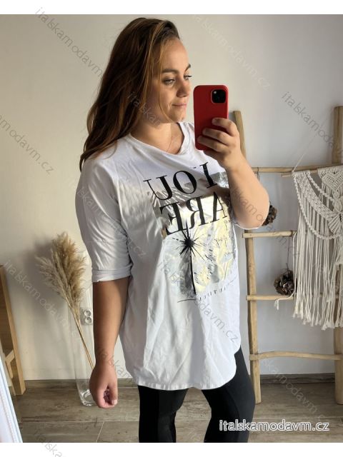 Tunika dlhý rukáv dámska nadrozměr (2XL/3XL/4XL ONE SIZE) TALIANSKA MóDA IM423BEAUTEFUL/DU 3XL / 4XL biela