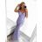 Šaty dlouhé elegantní společenské třpytivé carmen dámské (S/M ONE SIZE) ITALSKÁ MÓDA IMM2251196/DU S/M šedá světlá