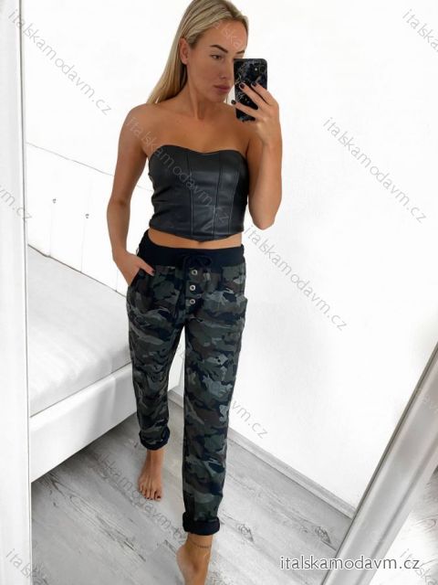 Tepláky dlhé dámske maskáč (M/L ONE SIZE) TALIANSKA MÓDA IMD22224/DU