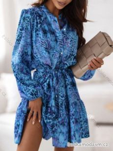 Šaty elegantné košeľové dlhý rukáv dámske (S/M/L ONE SIZE) TALIANSKA MÓDA IMWGB233827