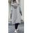 Mikina teplá prodloužená s kapucí na zip dlouhý rukáv dámská (M/L/XL ONE SIZE) ITALSKÁ MÓDA IMD23526