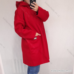 Kabát flaušový na zips s kapucňou dámsky nadrozměr (5XL / 6XLONE SIZE) TALIANSKÁ MÓDA IMD23548
