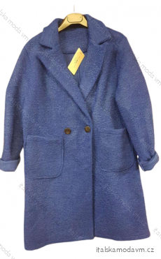Kabát / kožúšok teplý dlhý rukáv na gombíky dámsky (M/L) TALIANSKA MÓDA IMP22ELLA/DU