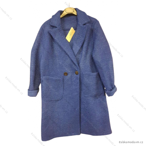 Kabát/kožíšek teplý dlouhý rukáv na knoflíčky dámský (M/L) ITALSKÁ MÓDA IMP22ELLA kráľovská modrá M / L