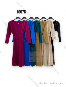 Šaty elegantné s opaskom dlhý rukáv dámske (S/M ONE SIZE) TALIANSKA MÓDA IMPHD2310076