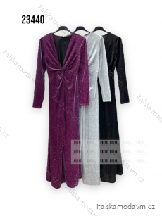 Šaty dlhé spoločenské trblietavé dlhý rukáv dámske (S/M ONE SIZE) TALIANSKA MÓDA IMPHD2323440