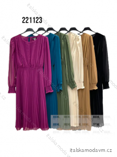 Šaty elegantný dlhý rukáv dámske (S/M ONE SIZE) TALIANSKA MÓDA IMPHD23221123