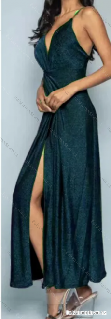 Šaty dlhé spoločenské trblietavé na ramienka dámske (S/M ONE SIZE) TALIANSKA MÓDA IMPHD2320465