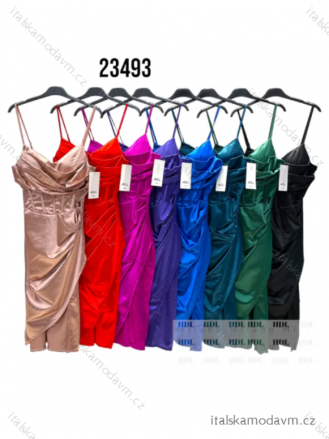 Šaty spoločenské na ramienka dámske (S/M ONE SIZE) TALIANSKA MÓDA IMPHD2323493-1