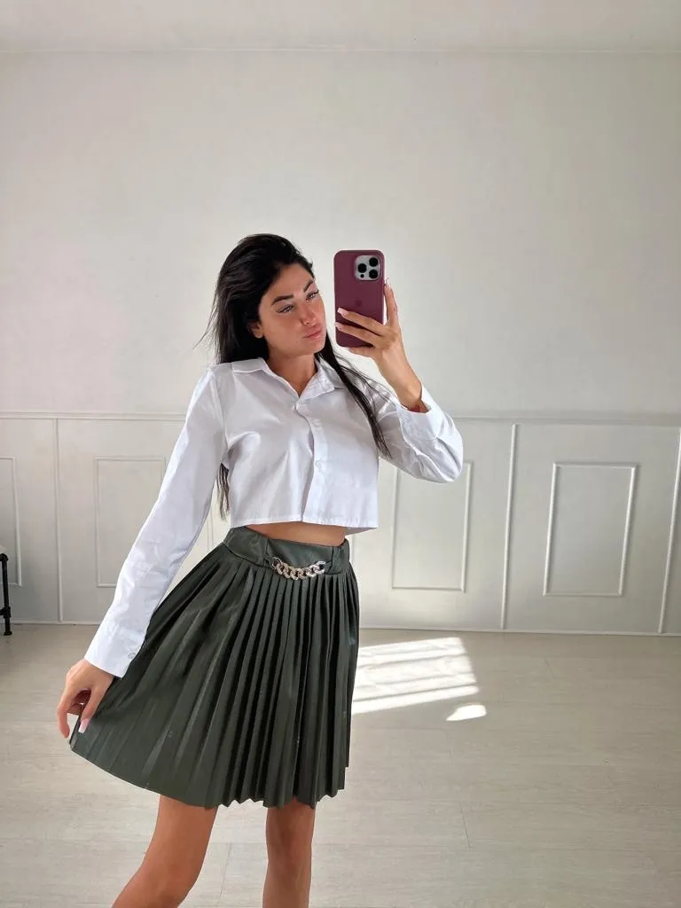 Košile krátká dlouhý rukáv dámská  (S/M ONE SIZE) ITALSKÁ MÓDA IMPBB23S3769
