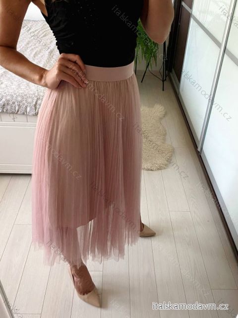 Sukně tylová dlouhá dámská (S/M/L ONE SIZE) ITALSKá MóDA IM323112/DU M/L starorůžová