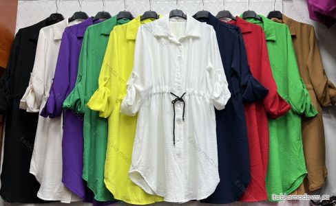 Šaty košeľové dlhý rukáv dámske (S/M ONE SIZE) TALIANSKA MÓDA IMWD232603