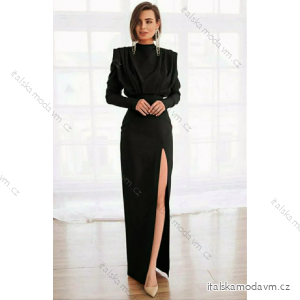 Šaty dlhé spoločenské dlhý rukáv dámske (S/M ONE SIZE) TALIANSKA MÓDA IMPGM236316
