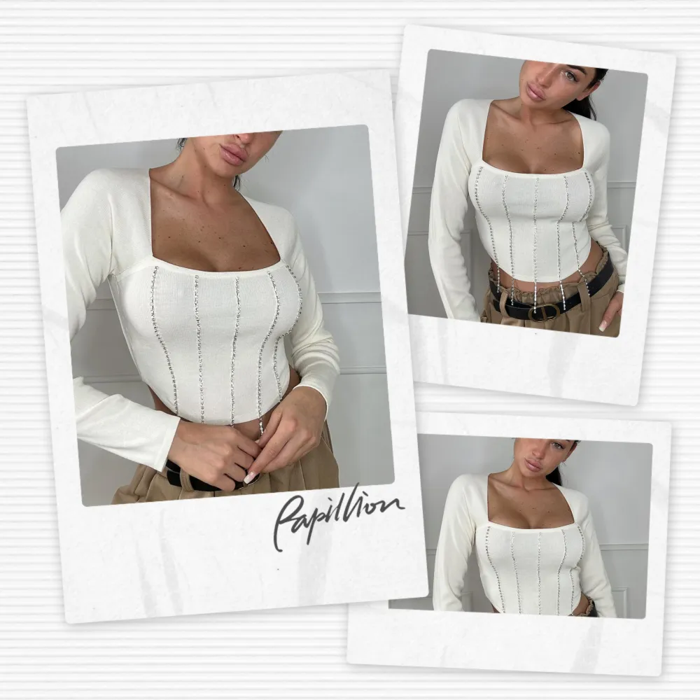 Tričko crop top dlhý rukáv dámska (S/M ONE SIZE) TALIANSKA MÓDA IMPBB23C2966