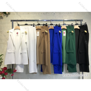 Súprava elegantné sako bez rukávov a nohavice dámska (S/M ONE SIZE) TALIANSKA MÓDA IMPGM2310372