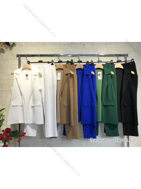 Súprava elegantné sako bez rukávov a nohavice dámska (S/M ONE SIZE) TALIANSKA MÓDA IMPGM2310372