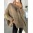 Sveter oversize pletený dlhý rukáv dámsky (S/M ONE SIZE) TALIANSKA MÓDA IMM23M3158