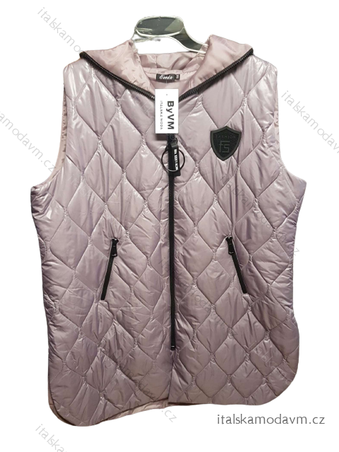 Vesta šusťáková bez rukávov dámska nadrozmer (42-44-46-48-50-52) POLSKÁ MÓDA PMLEW2201-2/DU
