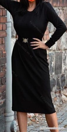 Šaty elegantný dlhý rukáv dámske (S/M ONE SIZE) TALIANSKA MÓDA IMWMY233882