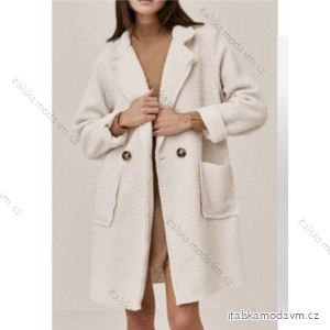 Kabát flaušový baránok dlhý rukáv dámsky (S/M ONE SIZE) TALIANSKA MÓDA IMWGB233890