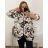 Mikina na zip s kapucí dlouhý rukáv dámská nadrozměr (2XL/3XL/4XL ONE SIZE) ITALSKá MóDA IM423HENNA