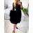 Šaty elegantní dlouhý rukáv dámská (S/M ONE SIZE) ITALSKÁ MÓDA IMM23M6062/DU S/M čierna