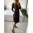 Šaty elegantní dlouhý rukáv dámská (S/M ONE SIZE) ITALSKÁ MÓDA IMM23M6062A-1/DU S/M čierna