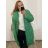 Bunda kabát prošívaný dlouhý rukáv dámská nadrozměr (2XL/3XL ONE SIZE) ITALSKÁ MÓDA IMWCT233519 zelená 2LX/3XL