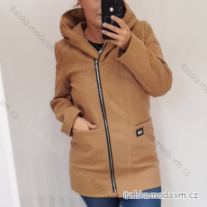 Kabát flaušový na zips s kapucňou dámsky (S - 2XL ) TALIANSKÁ MÓDA IMP21158