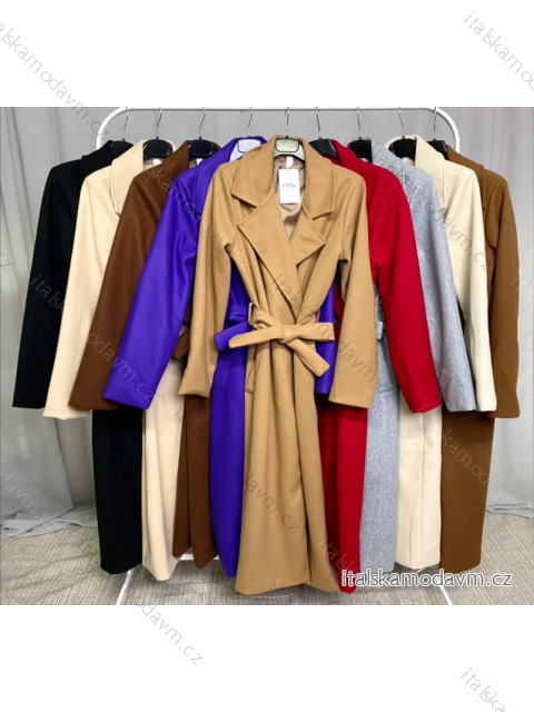 Kabát flaušový dlhý rukáv dámsky (S/M ONE SIZE) TALIANSKA MÓDA IMPLP2368350018