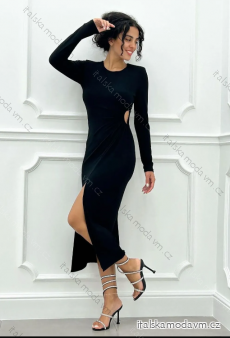 Šaty dlhé elegantný dlhý rukáv dámske (S/M ONE SIZE) TALIANSKA MÓDA IMPLP2321030095