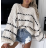 Sveter pletený oversize dlhý rukáv dámsky (S/M ONE SIZE) TALIANSKA MÓDA IMPDY23TS3138